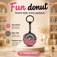 Porte-clés OEM en PVC souple, motif mini-plateau de musculation, gaufré 3D, souvenir fitness, motif donut camouflage, vente en gros en vrac, direct usine
