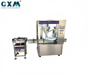 Remplisseuse automatique électrique à vis sans fin pour poudres avec moteur et pompe pour bouteilles alimentaires (plastique/verre) contrôlée par PLC, garantie 1 an - Product Image 1