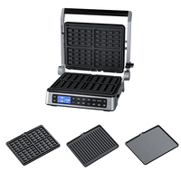 Grill électrique à contact antiadhésif, presse à gaufres et sandwichs, sans fumée, 4 tranches, portable, numérique, pour intérieur – Vente chaude