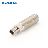 KRONZ M18 Sensor Ultrasonik Output Switching PNP NO Jangkauan Deteksi 60-1000mm IP67 Sensor Jarak Industri Saklar Proximitas