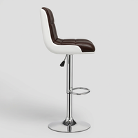 Chaise de bar JOHOOFURNITURE en cuir PU marron chocolat matelassé, coque blanche, hauteur réglable, vente en gros, tabouret de bar, pub