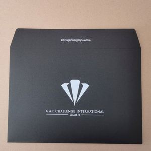 Custom Gift Envelope Packaging 3D Embossed Hot Stamp Gold Foil Logo Purple Envelope - Product Image 4