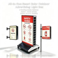 Freistehender Rechteckiger Aluminium-Solar-LED-Werbe-Leuchtkasten mit Beweglichem Raddesign IP65 Wasserdicht Doppelseitig für den Außenbereich