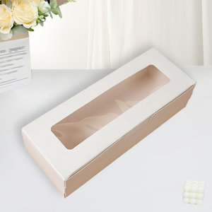 Caja <span class=keywords><strong>de</strong></span> Embalaje para Panadería con Logotipo Personalizado, Caja Rectangular <span class=keywords><strong>de</strong></span> Papel Kraft con Ventana Transparente <span class=keywords><strong>de</strong></span> PET para Pasteles y Galletas - Product Image 4