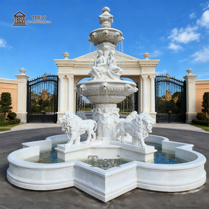 TREVI fabbrica di Design classico di grandi dimensioni intagliato a mano marmo leone fontana di acqua per il giardino e Villa per uso esterno maniero - Product Image 2