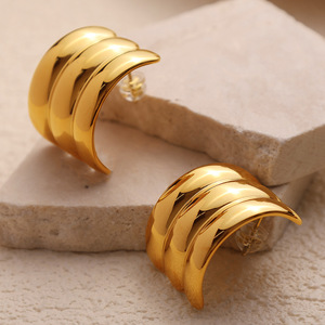 Geometric <b>Stud</b> Earrings Gold <b>Silver</b> Zinc Alloy Party Fashion Women's Earrings EH482 - Product Image 2