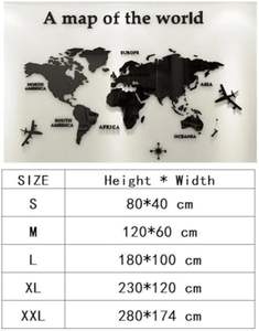 Mapa del Mundo 3D Acrílico Moderno para Montar en la Pared, Fácil de Instalar, Decoración DIY, Venta al Por Mayor de Fábrica - Product Image 6