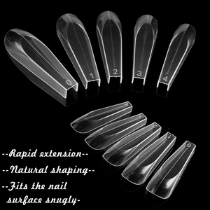 70pcs Extra Long Dramatic <b>Nail</b> Dual Forms Gel <b>Extension</b> Mold Tips for Salon <b>Nail</b> Art - Product Image 4