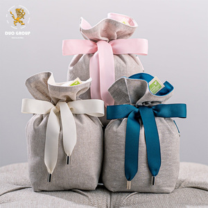 Sac cadeau personnalisé écologique à cordon <span class=keywords><strong>de</strong></span> serrage géométrique, emballage cadeau <span class=keywords><strong>de</strong></span> Noël, plusieurs tailles, sac cadeau pour vin - Product Image 5