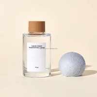 Vente en gros de bouteilles de diffuseur de roseau en verre vide de 80ml avec bouchon à bille de volatilisation de boue de diato
