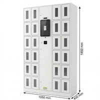 Coffre-fort à clés intelligent C Model 24 compartiments + fentes, système de gestion des clés, armoire à clés électronique, boîte de contrôle des clés