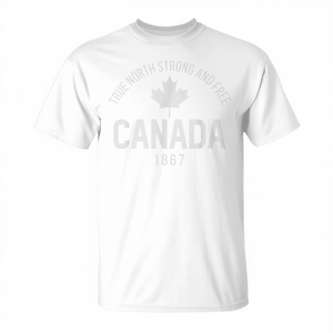 Camiseta con hoja de arce de Canadá True North Strong And Free 1867, talla unisex para adultos - Product Image 2