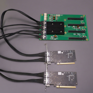 PEX88096 4-GPU <b>SWITCH</b> Server GPU Base Expansion Card PCI-E to 8654 <b>Adapter</b> Card 2-to-4 PCIE4.0 X16 Graphics Card - Product Image 1