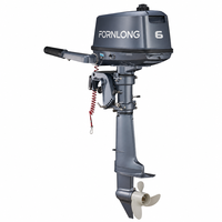 Moteur hors-bord Fornlong 6HP 2 temps refroidi par eau, moteur de bateau à essence, moteur de bateau de pêche stable, moteur haute performance
