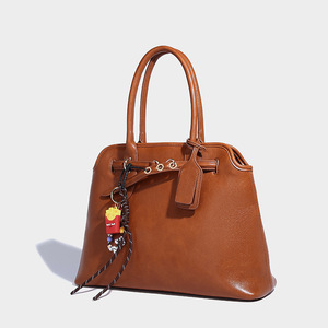 Autumn Winter New Release Retro High-End Women's <b>Tote</b> Bag Large Capacity Polyester PU <b>Zip</b> Closure Fashionable Commuters Tanjing - Product Image 1