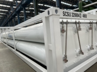 Personnalisé 250 Bar Sans Soudure Jumbo Cylindre 5569Nm3 Comprimé Gaz Naturel Réservoir De Carburant CNG Tubes Faisceau Conteneur Skid Remorque