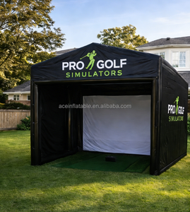 Moniteur de lancement de simulateur de golf extérieur intérieur Portable frapper la baie simulateur de golf écran d'impact tente de boîtier de golf gonflable - Product Image 4