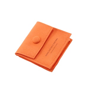 Pochette à bijoux Auralux de luxe personnalisée avec logo, petite enveloppe rose en microfibre, anti-poussière, 80x80mm - Product Image 1