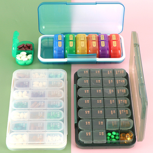 SUNSHING Large 21 Grid 3 Compartment Monthly Pill Organizer 4 Times Daily Weekly Plastic Pill Box for Medicine & Supplements - Product Image 4