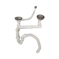 Kit d'évacuation des déchets de l'évier de cuisine à double cuvette moderne Installation facile Siphon flexible égouttoir Design contemporain moderne