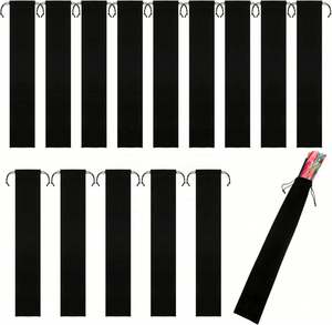 Bolsa Grande de Terciopelo con Cordón para Abanicos Plegables, Funda Protectora de Tela Negra de 14.57 x 2.76 Pulgadas, Envoltorio de Regalo - Product Image 1