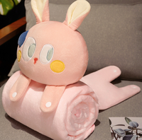Nouvelle conception de couverture en peluche pour climatisation, couverture personnalisée pour animaux, couverture douce pour lapin, chat, chien