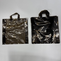 Sac fourre-tout en plastique BOPA/PE(CPP) imprimé multicolore personnalisable, poignées découpées durables, utilisation pour les boutiques de vêtements