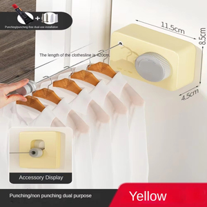 Sèche-<span class=keywords><strong>linge</strong></span> <span class=keywords><strong>mural</strong></span> télescopique rétractable en acier inoxydable non perforé, personnalisable, portable, pour armoire, buanderie intérieure - Product Image 6