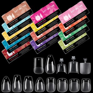 Puntas de Nait profesionales de alta calidad, 600 Uds., puntas de <span class=keywords><strong>uñas</strong></span> de almendra de larga duración, Gel suave, cubierta completa, puntas de gelatina acrílica - Product Image 5