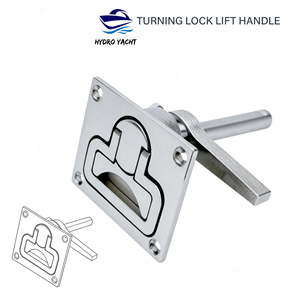 Hydro Marine Yacht Stainless Steel <b>Hose</b> Floor Buckle Hatch Latch Flush Turning Lift Handle and Ring Turning <b>Lock</b> Hardware Access - Product Image 5