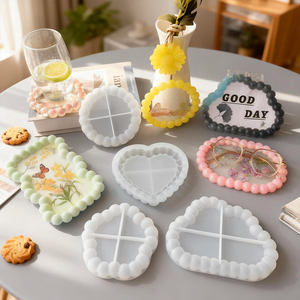 Cross-biên giới 6 bong bóng khay đế lót ly tự làm thạch cao nhỏ giọt keo gương Khuôn Silicone Swing bảng lưu trữ Đế Lót Ly bánh công cụ - Product Image 5