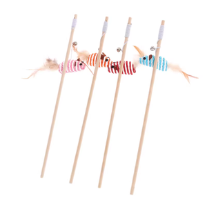 Bacchetta Interattiva in Legno per Gatti con Piuma e Campanello, Giocattolo per Gatti Domestici - Product Image 3