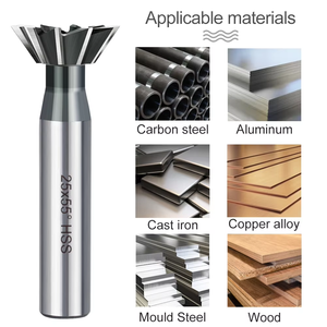Fresa de cola de milano de 10/12/16/20/18/30/35/50/60 mm, 45/55/60 grados, HSS, para máquina CNC, router, cortador de metal - Product Image 3