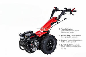 Motoculteur à essence durable à deux roues avec faucheuse et broyeur à fléaux - Product Image 2