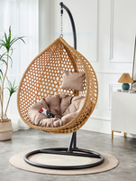 Mobilier d'extérieur Pliable, confortable, durable, imperméable à l'eau PE Vigne Tissé Extérieur Swing Egg Chair