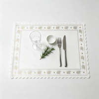 Napperon rectangulaire en papier semi-transparent imprimé feuilles dorées festonnées, absorbant l'huile alimentaire, pour table de desserts occidentaux