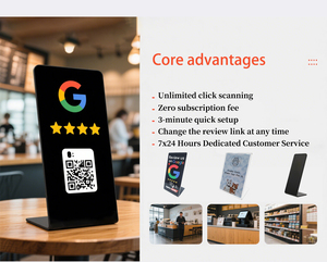 Expositor de Tarjetas NFC NTAG213/215/216 de Alta Calidad con Código <span class=keywords><strong>QR</strong></span> Personalizado, Expositor de Tarjetas RFID NFC Acrílico Transparente en Forma de L para Reseñas de Google - Product Image 3