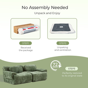Two Seater Contemporary Modular Sectional Sofa Vacuum Packed Chenille No Assembly Leisure High Sponge Sofa Living Room Apartment - Product Image 6