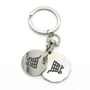 Metal Personalised Trolley Quarter Loonie Canada Coin Keyring Canada Promotion Market Shopping Token Souvenir Keychain