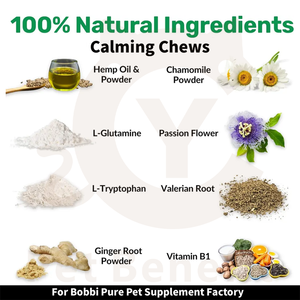 Friandises à Mâcher Apaisantes Naturelles pour Animaux de Compagnie Marque Blanche – 120 Bouchées Tendres pour Chiens et Chats à l'Huile de Chanvre et Camomille – OEM/ODM - Product Image 2