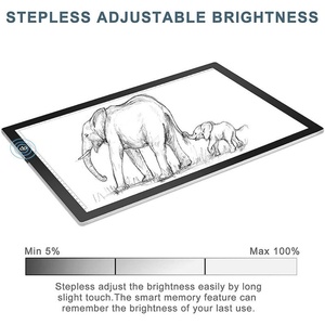 กระดานวาดภาพ LED รูปทรงสี่เหลี่ยมผืนผ้ารุ่นใหม่ คุณภาพสูง ควบคุมการหรี่แสงด้วยระบบสัมผัส พร้อมกรอบอะคริลิก - Product Image 4