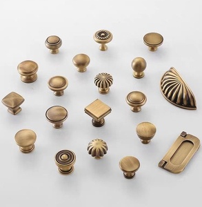 Hot Sale Solid Antique Brass Cabinet Handle Bronze Wardrobe <strong>Door</strong> Handles Round Drawer Pulls - Product Image 3