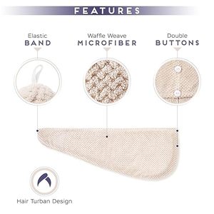 Custom Water Absorbent Waffle Custom Spa Salon Hat Microfiber Drying Quick Dry Hair Turban <b>Wrap</b> <b>Towel</b> - Product Image 2