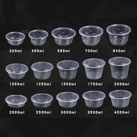 Wegwerp Ronde Vorm Doorzichtige Deli Containers Milieuvriendelijke Transparante Plastic Kom 250Ml Wegwerp Doorzichtige Fruitschalen Met Deksel