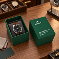 Boîte à montre de luxe personnalisée en carton rigide avec coussin doux pour montre, couvercle et base, coffret cadeau pour une seule montre-bracelet, idéal pour les magasins de détail et les présentoirs.