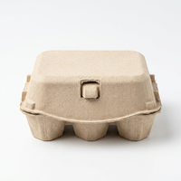 Porte-œufs écologique en pâte à papier recyclée à 6 cavités, emballage jetable pour œufs