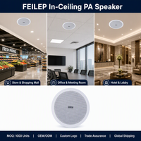HD-192 Haut-parleur encastré PA de 6 pouces 3W/6W, haut-parleur de plafond 100V avec impédance de 8 ohms pour les magasins de détail et l'utilisation en commerce de détail