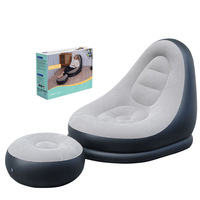 Nouveau canapé gonflable de style américain en PVC écologique, pliable, inclinable, canapé-lit d'extérieur, repose-pieds, fauteuil floqué