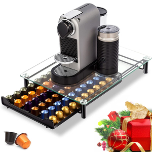 Tiroir de Rangement en Verre Trempé Effet Cristal pour 60 Capsules <span class=keywords><strong>Nespresso</strong></span> <span class=keywords><strong>Vertuoline</strong></span> - Product Image 3