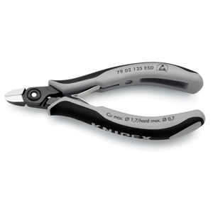 KNIPEX 79 02 125 ESDSB Cortador diagonal de precisión para electrónica ESD con mangos multicomponentes pulidos 125 mm - Product Image 1
